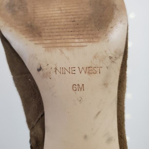 Nine West Zadan Suede Leather Kitten Heel Ankle Boots Size 6 Steampunk Victorian - Picture 10 of 11